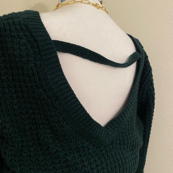 Deep Forest Green Knit Oversized Sweater - Picture 7 of 11